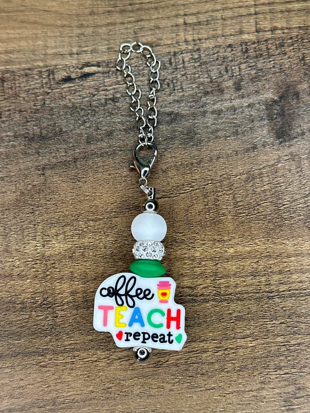 Coffee Teach Repeat Cup Charm