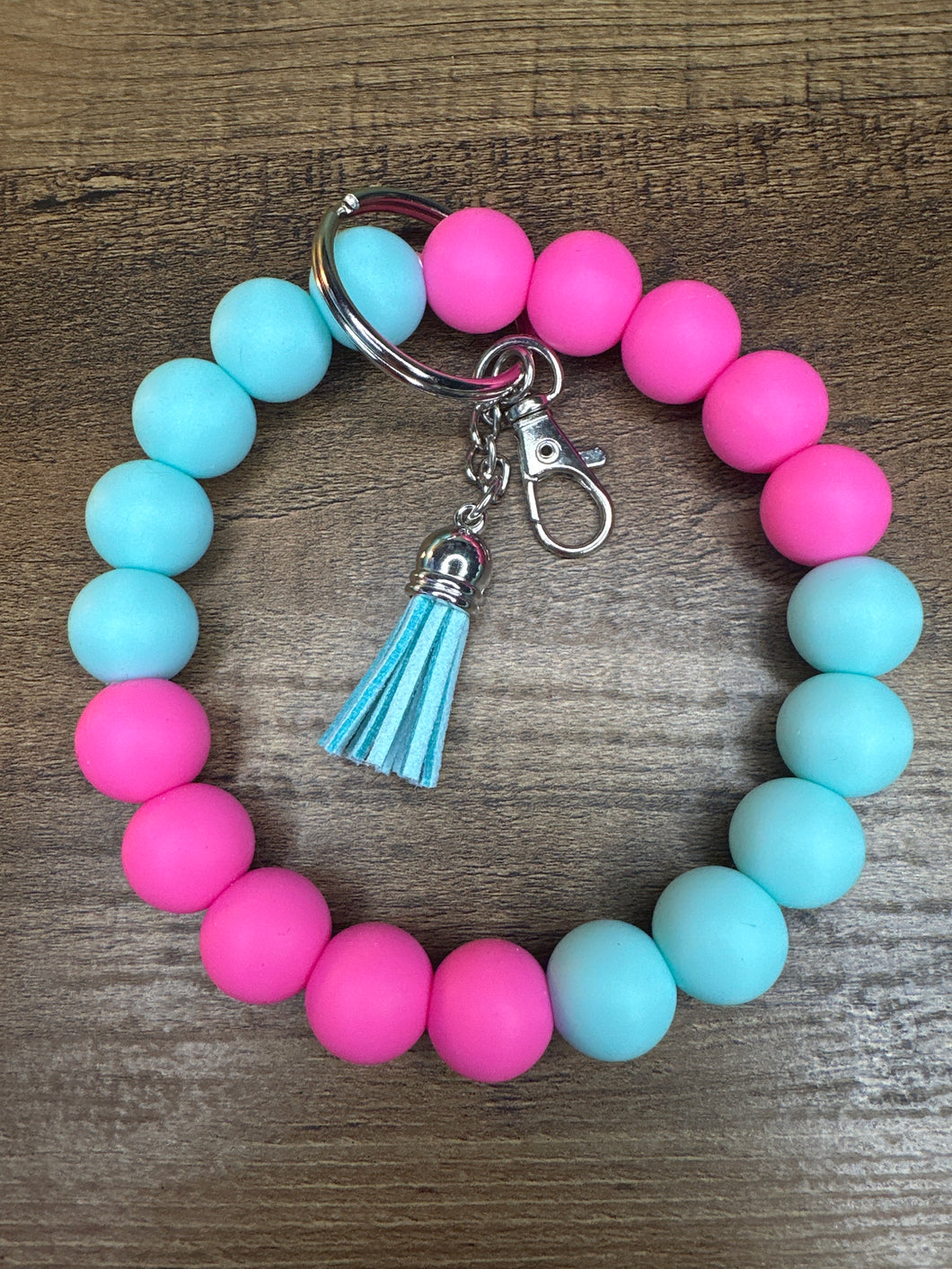 Teal & Pink Wristlet