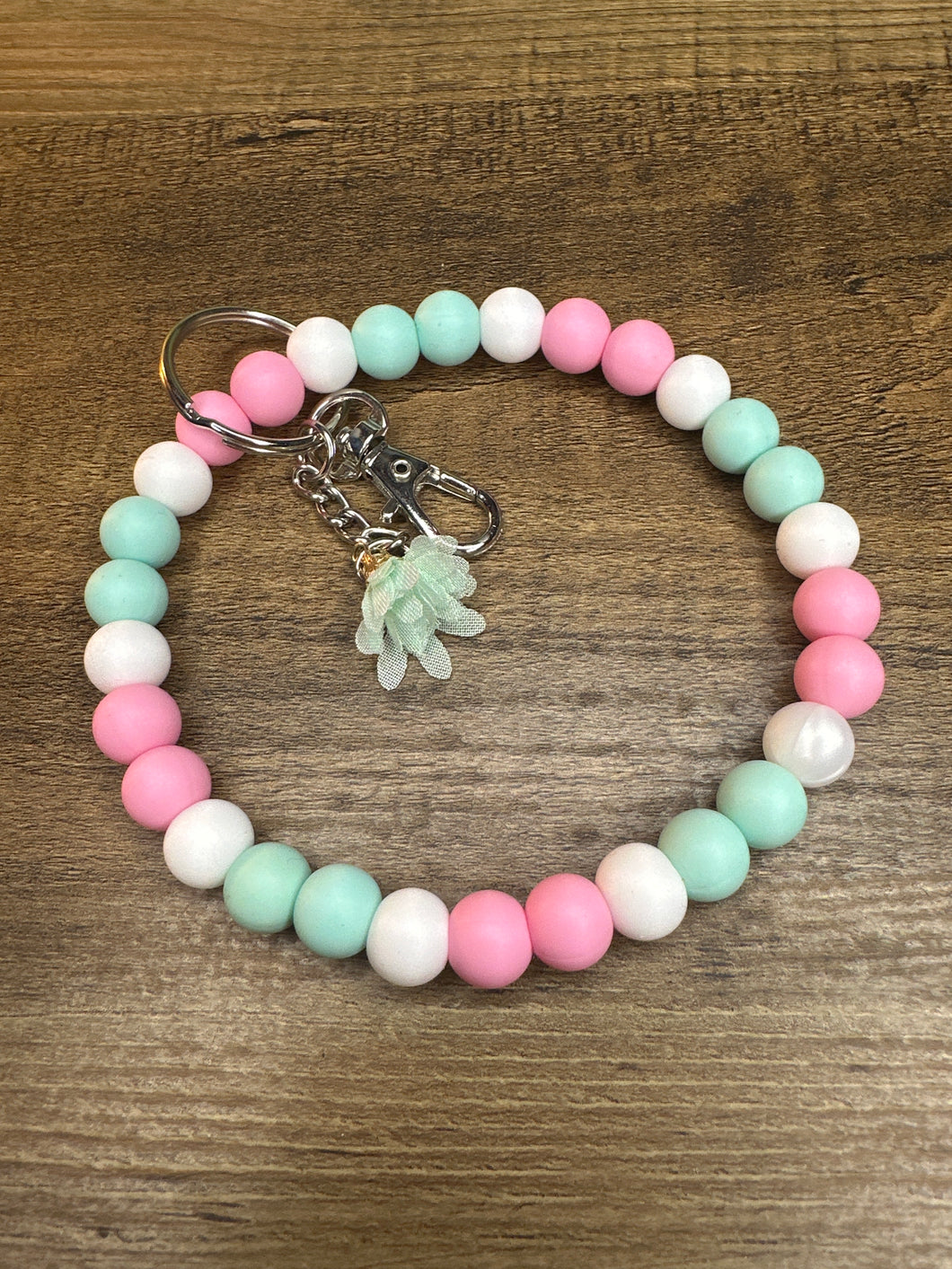 Pink & Green Wristlet