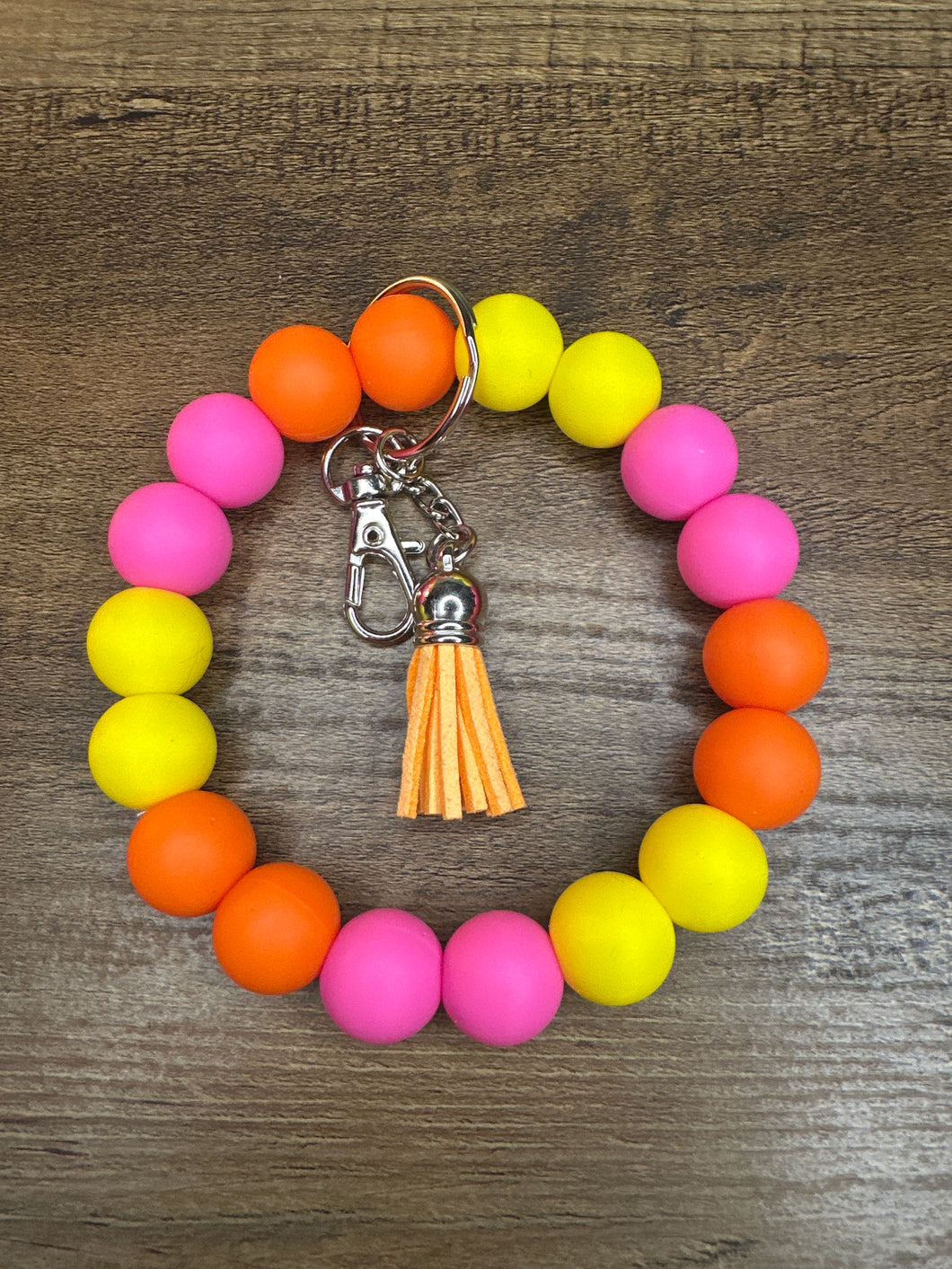 Pink & Yellow & Orange Wristlet