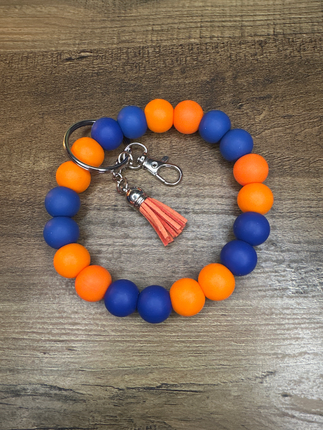 Navy & Orange Wristlet